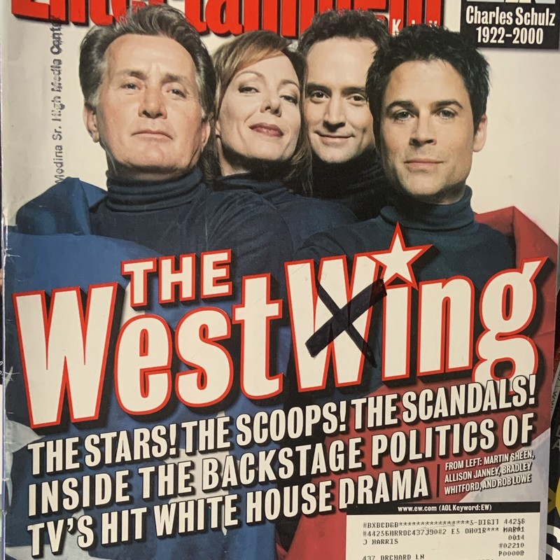 Entertainment Weekly January 2001 Issue 574 The West Wing Television Cover Story