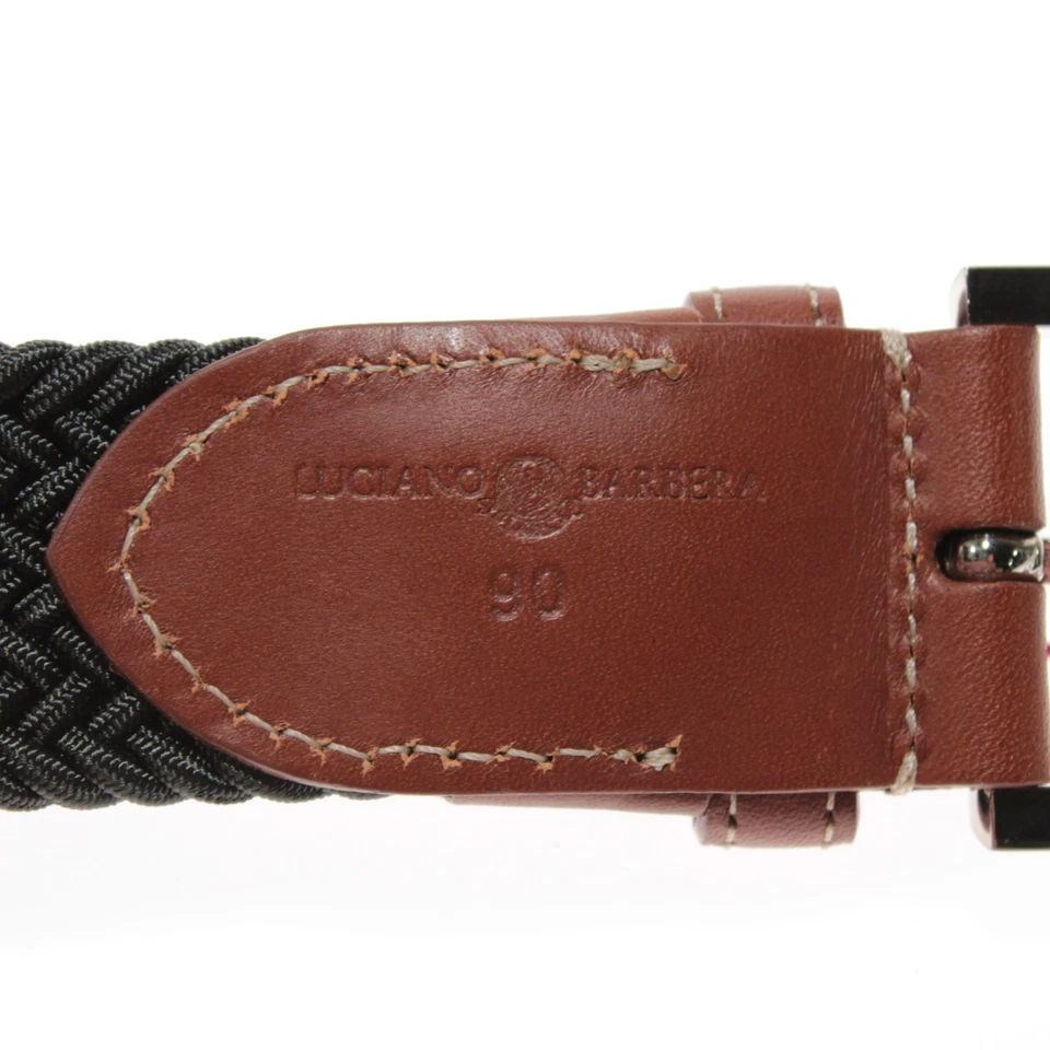 Cinturón elástico trenzado Luciano Barbera nuevo con etiquetas talla 90 (US 34) en gris oscuro con marrón Foto 3 de 4