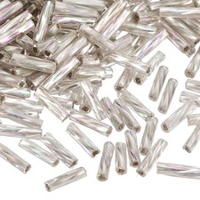 uxcell Illusion Silver bugle beads 6x1.7mm tube seed spacer