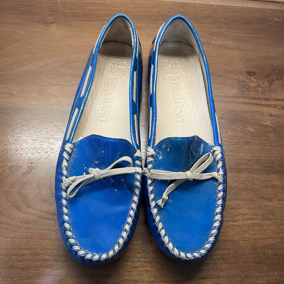 Mocasines Vera Wang charol azul para mujer talla 9 Foto 2 de 4