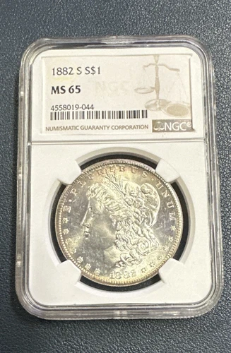 1882 S Morgan Silver Dollar MS 65 Graded NGC