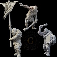 Orc Command Unit X3 - 28mm Fantasy Wargames  Diorama Miniatures
