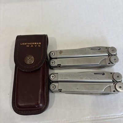 Leatherman Wave Multitool Used In Good Condition Pat Pend with sheath lot of 2