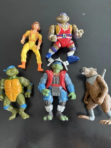 VINTAGE TMNT TEENAGE MUTANT NINJA TURTLES PLAYMATES ACTION FIGURE LOT OF 5