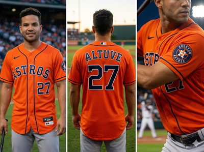 Jersey Stitched Houston Astros, Blank Orange, S/M/L/XL/2XL/3XL