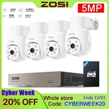 ZOSI Security Camera System 360°View Outdoor Camera AIDetection 8CH DVR 500GB