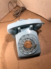 western electric Dial rotary phone aqua Blue color 1950's Desk Tested