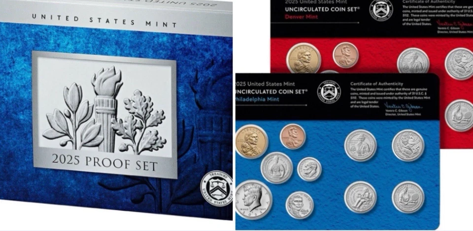 2025 PDS SAN FRAN S CLAD PROOF SET & PHILA P DENVER D UNC COIN SETS in OGP COA - Image 2 of 4