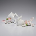 Bunny Lot Russ Rabbit Driving Carriage Fitz & Floyd Tumbling Bunnies Vintage 3pc — photo 5