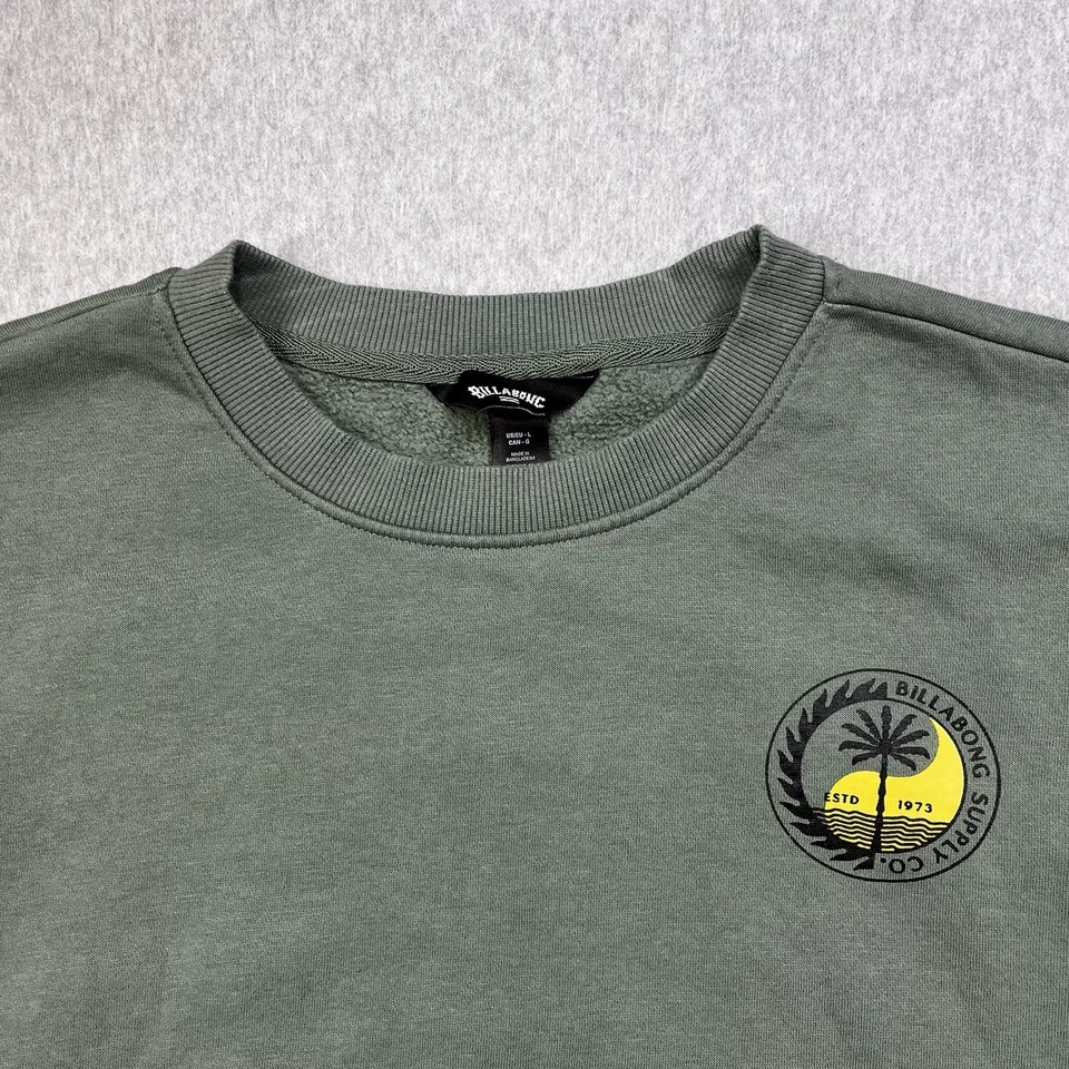 Billabong Surf Sudadera Para Hombres Grande Verde Polar Pullover Playa Patinador Foto 3 de 4