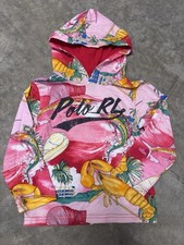 Polo Ralph Lauren Hoodie Sweatshirt Floral Girls 3T Tropical Hawaiian Lobster