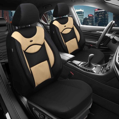 Prime Autositzbezüge passend für Ford Ka 1 RBT ab 1996-2008 (Schwarz- Beige)