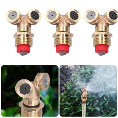 3Pcs Brass Misting Nozzles for Garden Sprinkler Mister Outdoor Cooling System US