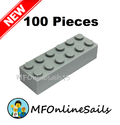 #ad Genuine LEGO Light Bluish Gray 2x6 Bricks Part #2456 100 Pieces 324g $30.00