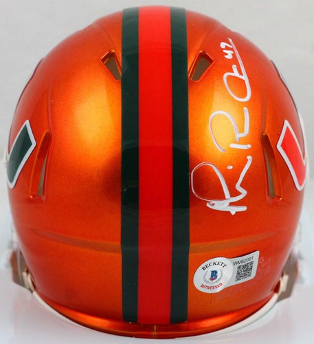 Michael Irvin signierter Miami Hurricanes Flash Speed Mini-Helm-Beckett mit Hologramm - Bild 3 von 5