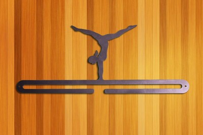 18'' Wide Gymnast Gymnastics Medal Hanger Athletic Metal Rustic Art 