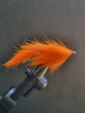 2 Flies,  Size 6,  ORANGE ZONKER  Streamer Streamers Fly Fishing