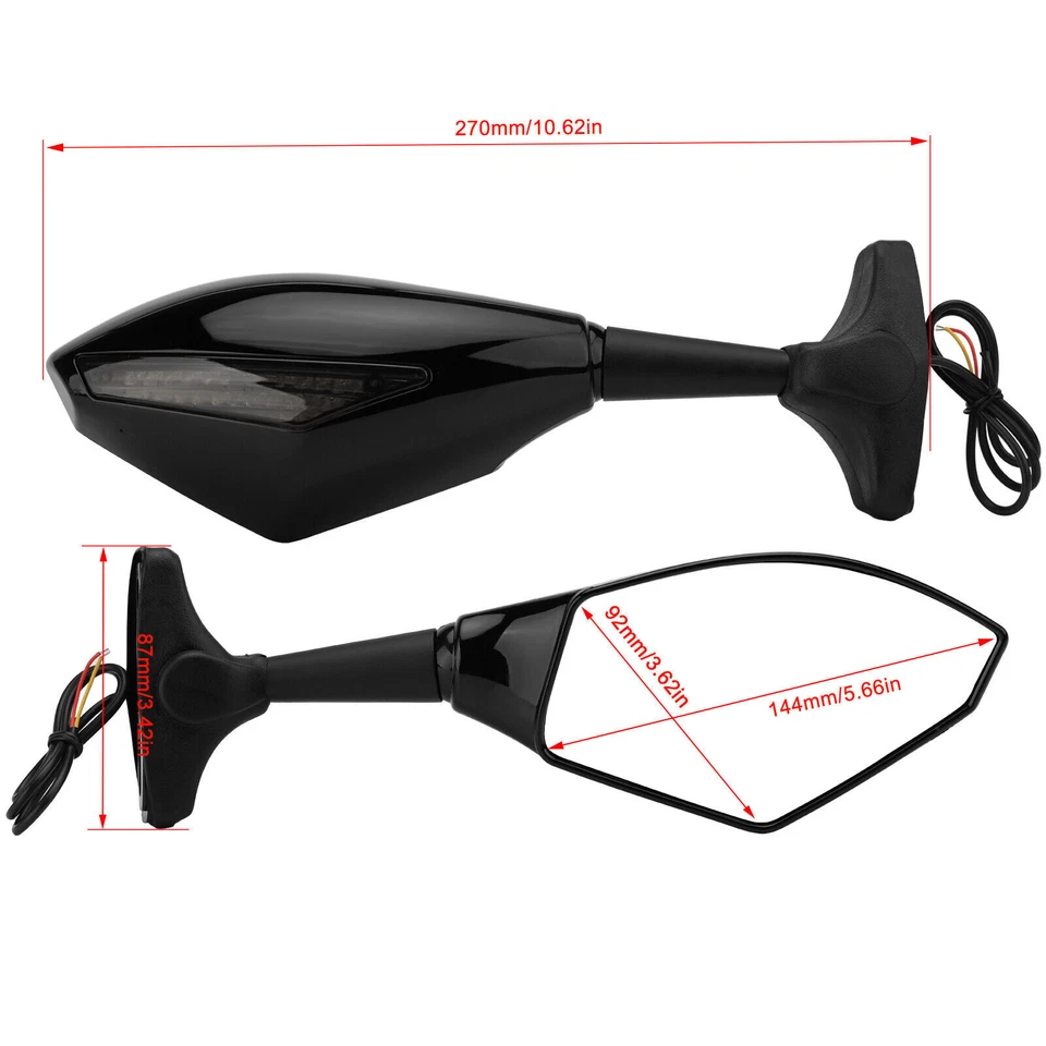 Espejos retrovisores con señal de giro LED para Honda CBR600F CBR600F4 CBR600F4i CBR900RR Foto 2 de 4