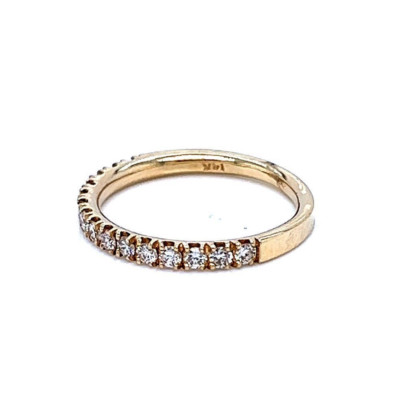 14K Yellow Gold Band with 11 Diamonds