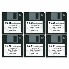 Akai S1000 / S3000 Set of Six Floppy Disks 16-20 Inch Ride V31076