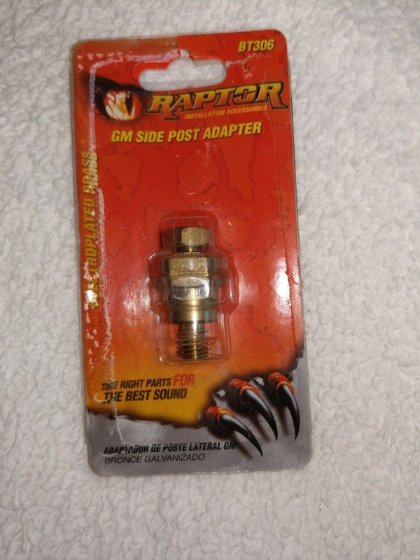 Raptor BT306 GM Battery Side Post Adapter Short Electroplated Brass