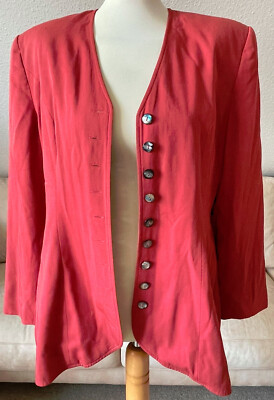 CARTOON Zeitlos schöner Damen Blazer Sakko Jacke Gr 42 Kupfer Rot VINTAGE 1990er
