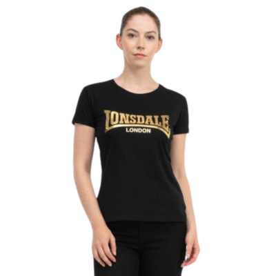Lonsdale Damen T-Shirt Cartmel in black/gold 117020-1530