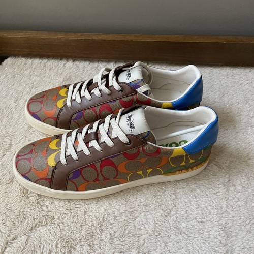 COACH Pride Rainbow Signature Low Top Sneaker - Men’s Size 10D NIB - Picture 5 of 8