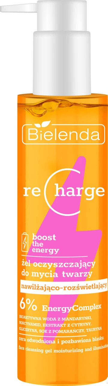 Bielenda ReCharge Face Cleansing Gel Moisturizing ILLUMINATING Boost The Energy