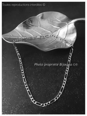 Kette Figaro Größe 50CM X 5MM Sterling Silber 925/1000 Schmuck Herren - Bild 1 von 4