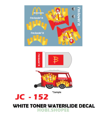 JC-9351 White Toner Waterslide Decals Kombi Con. Custom 1/64 Hotwheels