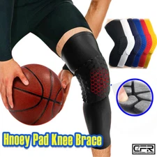 Honeycomb Knee Crashproof Antislip Basketball Leg Long Sleeve Hex Protector Gear