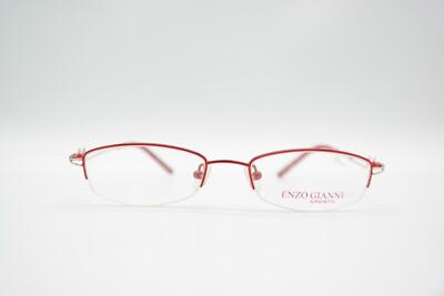 Vintage Enzo Gianni 175 Red Gold Half-Rim Glasses Eyeglasses Frame NOS