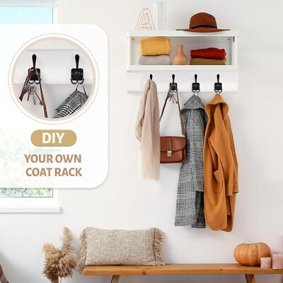 Pcs Coat Hooks Wall Mount Black Metal Tri Heavy Duty Adhesive