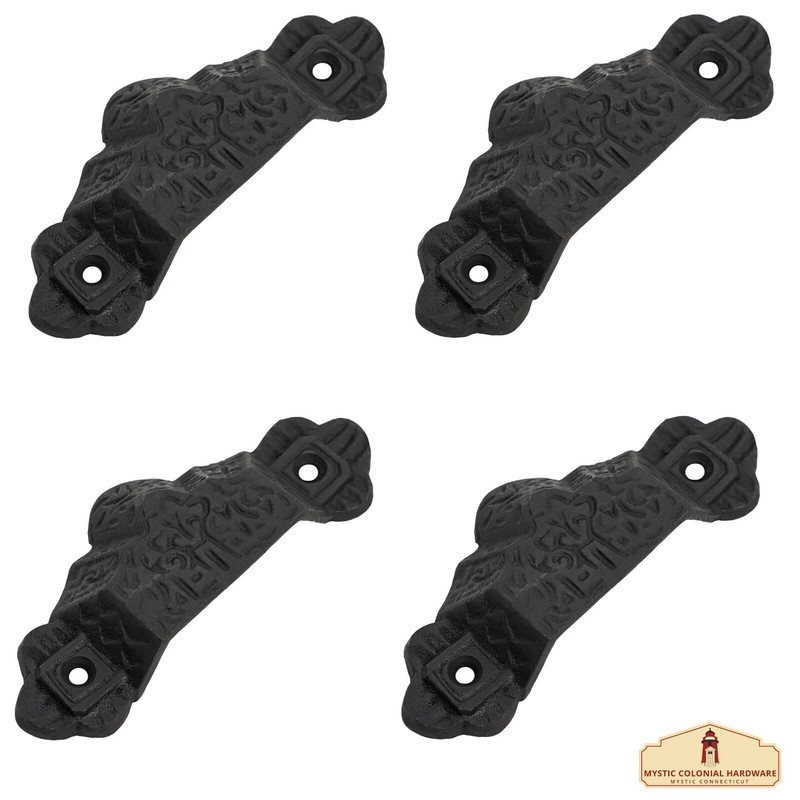 Cast Iron Drawer Pulls Set of 4 Kitchen Cabinet Handles