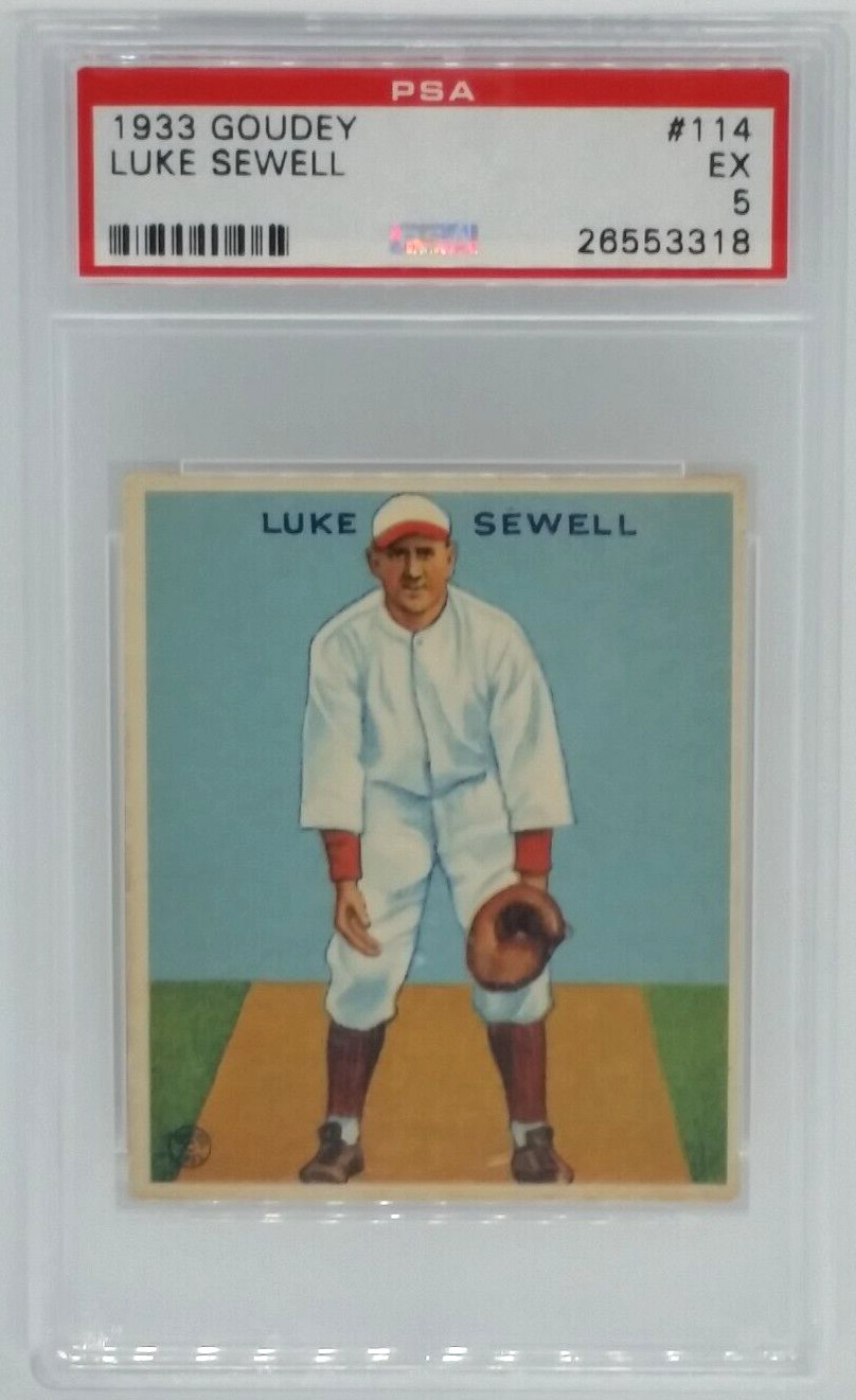 1933 Goudey #114 Luke Sewell Card - Graded PSA 5 EX, Washington Senators