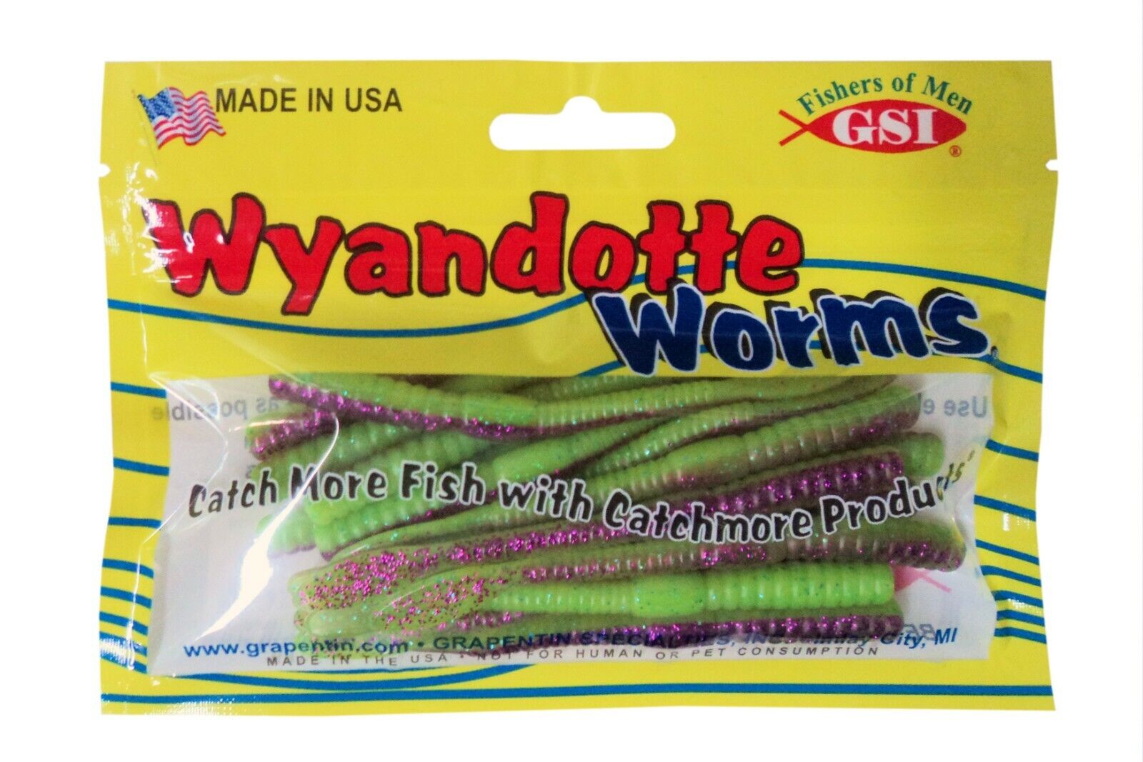 4 Wyandotte Worms Two-Tone Color, TWO Packs of Same Color, Made in USA  #WDW
