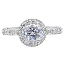 Solid 14KT White Gold 1.75 Carat D/VVS1 Round Shape Women's Engagement Ring