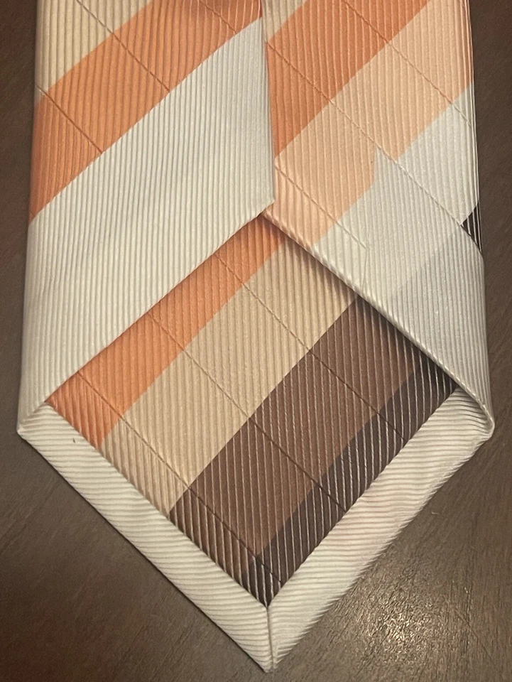 Bruno Conte Por Don Jonathan Marrón Naranja Hecho a Mano 100% Microfibra Hecho en China Foto 2 de 4