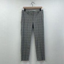 Ann Taylor Houndstooth Plaid Mid-Rise Trouser Ankle Pant Preppy Black 4 Petite