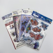 Lot Stickers  Temporary Tattoos Puffy Nemo Justice League Trolls Frozen 4 Packs