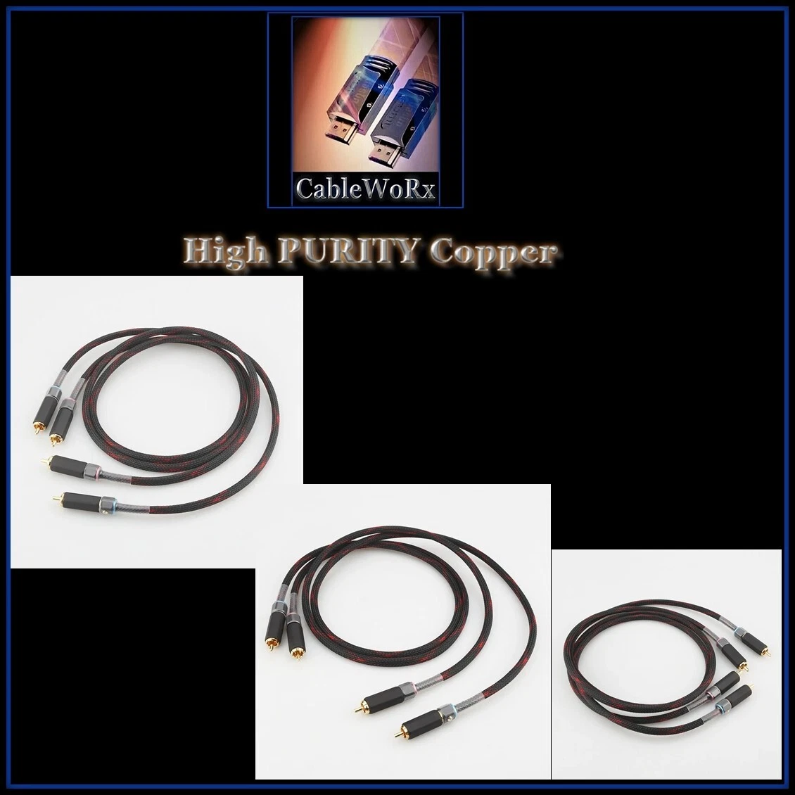 .5 Meter 99.998% high Purity Copper RCA Lockable audio Cable SUPERB! - Picture 1 of 7