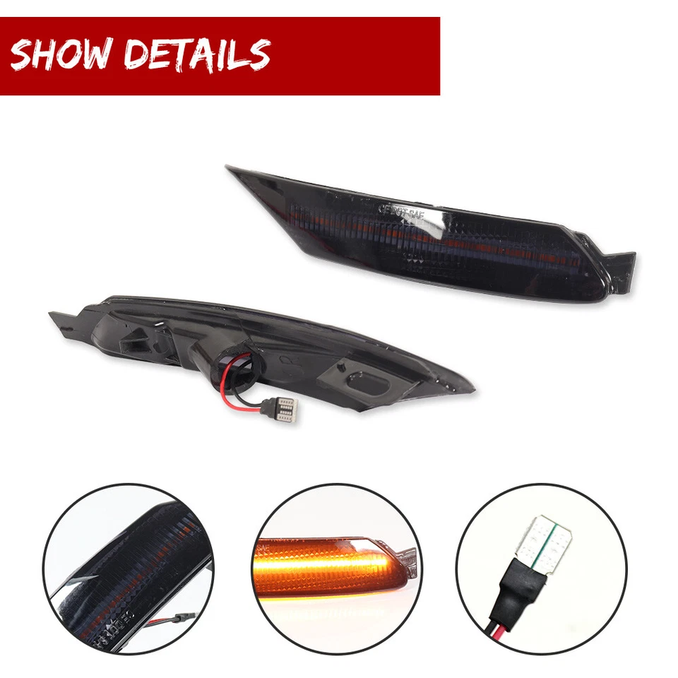 Marcador de giro lateral de esquina de humo Rh&Lh LED ámbar para MAZDA RX-8 Foto 3 de 4