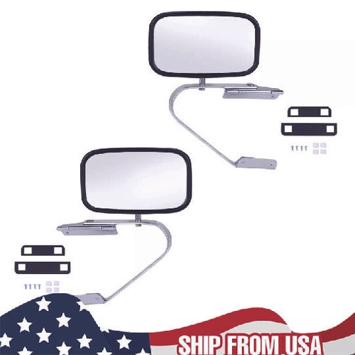 Side⏱ View Manual Mirrors Chrome Pair Set for Ford F-Series Pickup Truck US