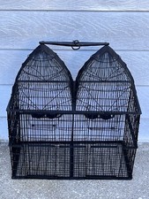 Hanging or Tabletop Double Domed Iron Bird Cage 28  H x 25  W x 13  D