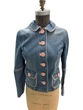 Vintage Marc Jacobs Denim Jean Jacket Pink Trim And Buttons XS