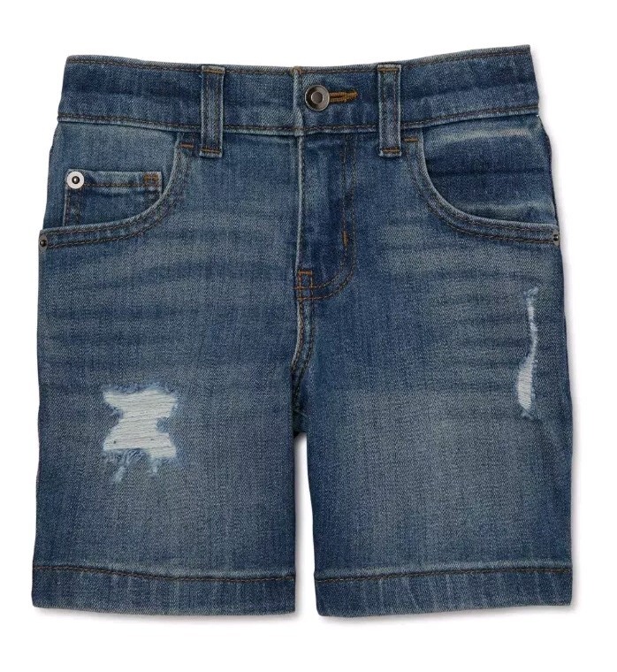 【WONDER WONDER】Markney Damage Denim Short Pants Wonder Nation Boys Distressed Denim Shorts, Sizes 4-18