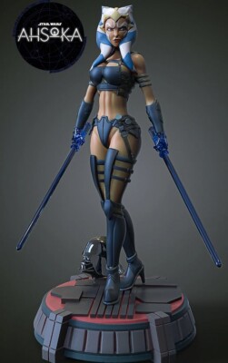 star wars ashoka tano statue figur resin 1/10 unbemalt 