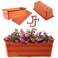 Kadax Blumenkasten Mit Untersetzer Und 2 Griff, Terracotta, 40 Cm