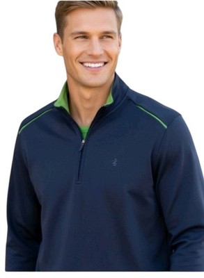 Izod Men's Dark Blue Zip-Up Active PULLOVER (size: Large)